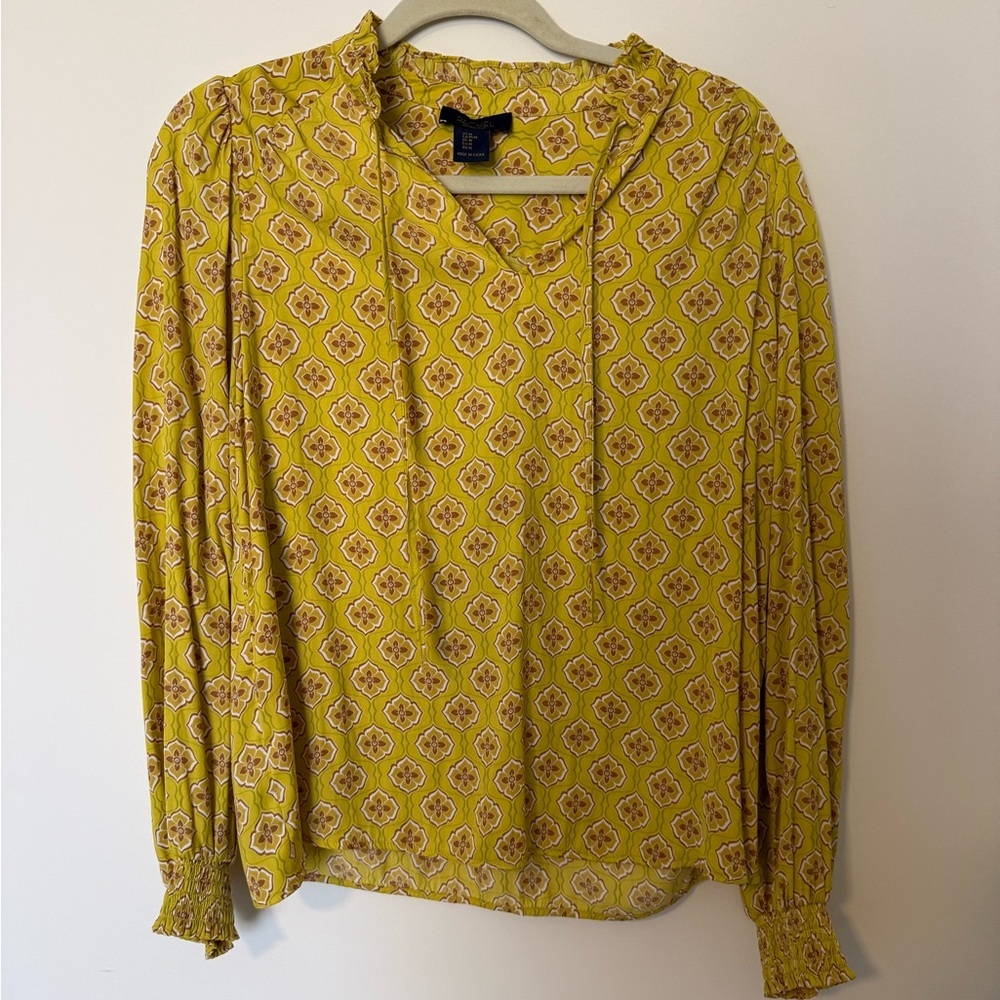 RACHEL Rachel Roy Yellow Geometric Blouse